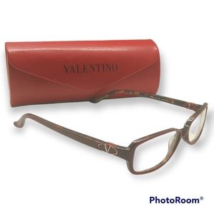 Valentino Red Tortoise Eyeglasses For Frames With Case
